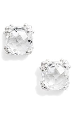 Anzie Dew Drop White Topaz Cluster Stud Earrings in Silver/White Topaz