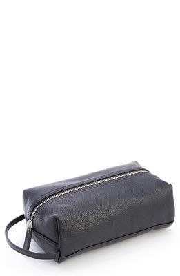 ROYCE New York Compact Leather Toiletry Bag in Black