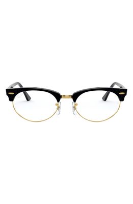 Ray-Ban Unisex Clubmaster 52mm Optical Glasses in Shiny Black