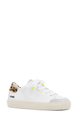 Axel Arigato Clean 90 Triple Lace-Up Sneaker in White/Leopard/Cremino