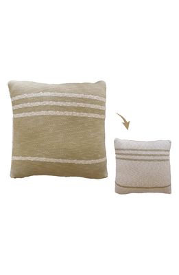 Lorena Canals Set of 2 Stripe Knit Cushions in Olive /Natural