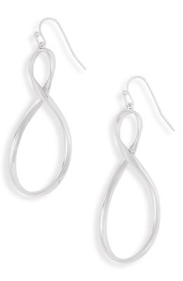 Sterling Forever Infinity Twist Drop Earrings in Silver