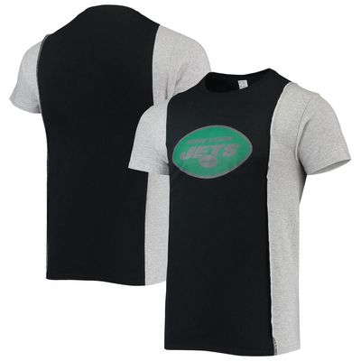 Men's Refried Apparel Black/Heathered Gray New York Jets Sustainable Split T-Shirt
