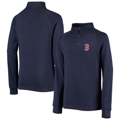 Youth Stitches Navy Boston Red Sox Raglan Quarter-Zip Jacket