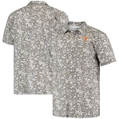 Men's Columbia Gray Texas Longhorns Super Slack Tide Button-Up Shirt