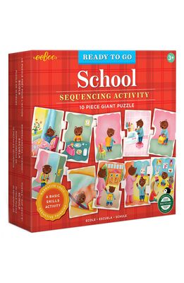 eeBoo Ready to Go School 10-Piece Puzzle in Red