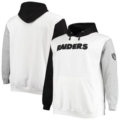 Men's Las Vegas Raiders Profile Heather Gray/Black Big & Tall Favorite Arch  Throwback Raglan Pullover Hoodie