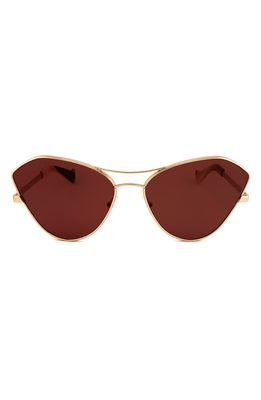 Grey Ant Fluxus 65MM Cat Eye Sunglasses in Gold/Brown