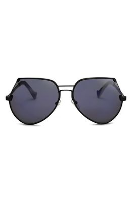 Grey Ant Embassy 60mm Aviator Sunglasses in Black/Blue