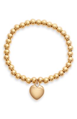 Knotty Heart Charm Bracelet in Gold