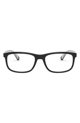 Emporio Armani 54mm Rectangular Optical Glasses in Black