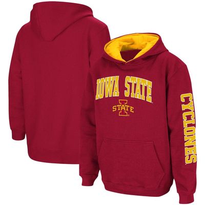 Youth Colosseum Cardinal Iowa State Cyclones 2-Hit Team Pullover Hoodie in Crimson