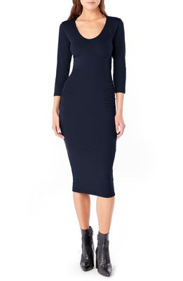 Michael Stars Ruched Midi Dress in Nocturnal