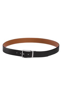 Longchamp Reversible Leather Belt in Black/Caramel