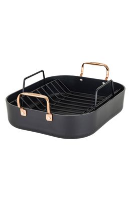 Viking Hard Anodized Nonstick Roasting Pan with Carving Set in Black/Copper