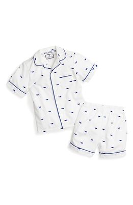 Petite Plume Kids' Whale Print Short Two-Piece Pajamas in Whales