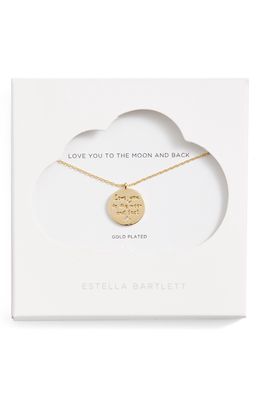Estella Bartlett Love You to the Moon and Back Pendant Necklace in Gold