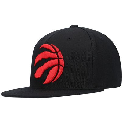 Men's Mitchell & Ness Black Toronto Raptors Team Ground Snapback Hat