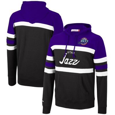 Men's Mitchell & Ness Purple/Black Utah Jazz Head Coach Pullover Hoodie