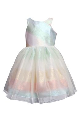 Ava & Yelly Kids' Sparkle Rainbow Fit & Flare Dress in Multi