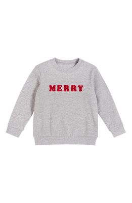 Petit Lem Merry Boucle Long Sleeve Organic Cotton Sweatshirt in Medium Heather Grey