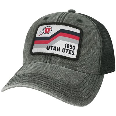 LEGACY ATHLETIC Men's Black Utah Utes Sun & Bars Dashboard Trucker Snapback Hat
