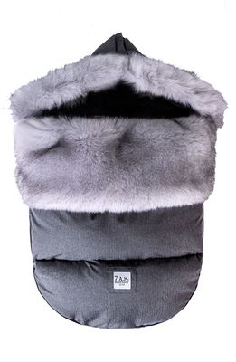 7 A.M. Enfant PlushPOD Tundra Water Repellent Faux Fur Lined Car Seat/Stroller Bunting in Dark Heather Grey Faux Fur