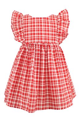 Popatu Kids' Plaid Cotton Pinafore Dress in Multi