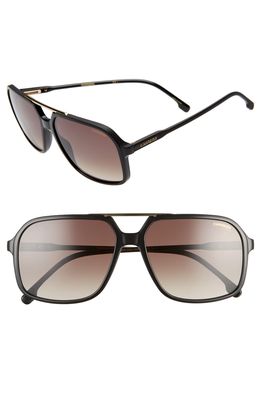 Carrera Eyewear 59mm Polarized Aviator Sunglasses in Black/Brown