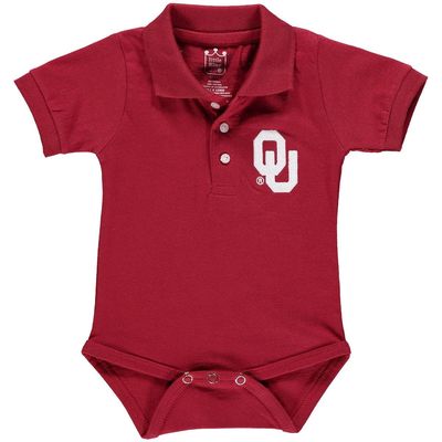 LITTLE KING Infant Crimson Oklahoma Sooners Polo Bodysuit
