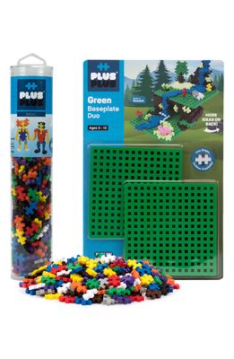 Plus-Plus USA 240-Piece Basic Play Set with 2 Baseplates in Green