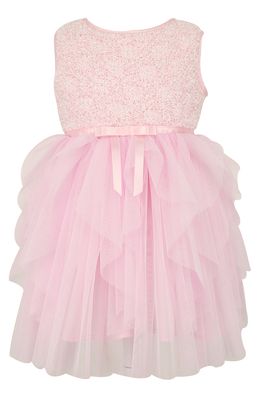 Popatu Textured Bodice Tulle Dress in Pink