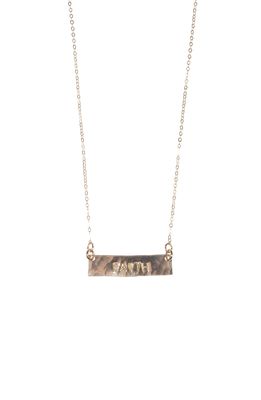 Nashelle 14K Gold Fill Short Bar Pendant Necklace in Gold - Faith