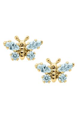 Mignonette Butterfly Birthstone Gold Earrings in December