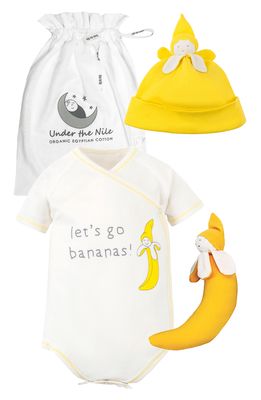 Under the Nile Let's Go Bananas 3-Piece Organic Egyptian Cotton Gift Set in Yellow