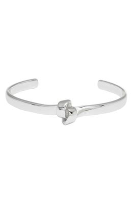 Knotty Flat Knot Cuff Bracelet in Rhodium Silver