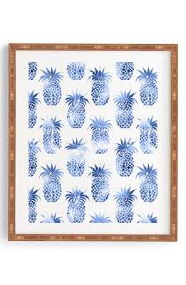 Deny Designs Pineapples Blue Framed Wall Art
