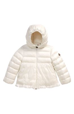 Moncler Odile Hooded Water Resistant Down Jacket in 032 White