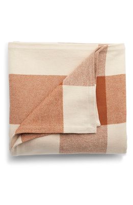 Casper Cozy Woven Cotton Blanket in Peach /Gingerbread