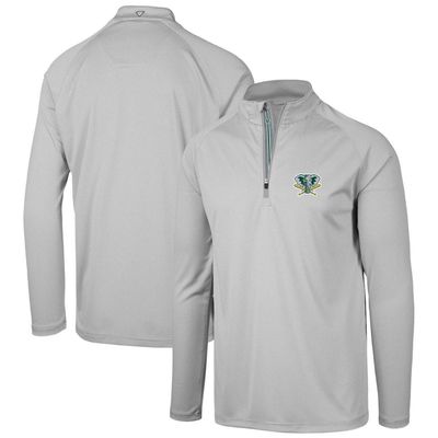 Men's Levelwear Gray Oakland Athletics Orion Historic Logo Raglan Quarter-Zip Jacket