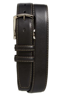 Torino Belts Glazed Leather Belt in Black