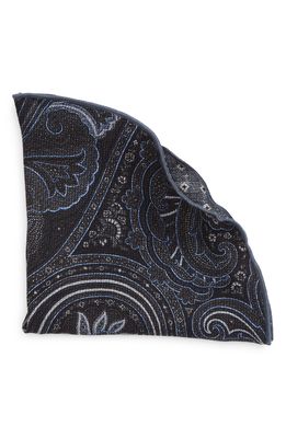 BUTTERFLY BOW TIE Paisley Reversible Silk Pocket Circle in Gray