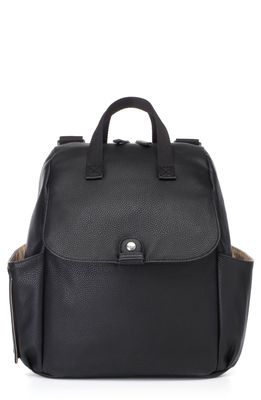 Babymel Robyn Convertible Faux Leather Diaper Backpack in Black
