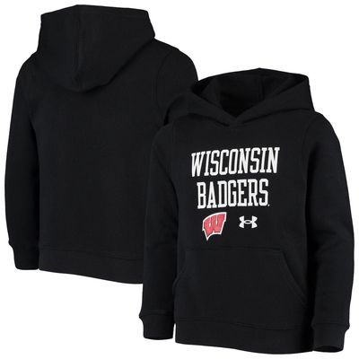 Youth Under Armour Black Wisconsin Badgers All Day Pullover Hoodie