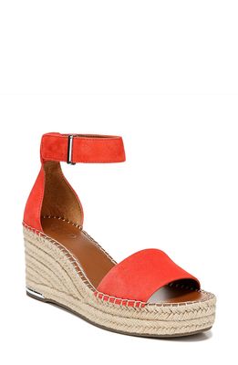 Franco Sarto Clemens Espadrille Wedge Sandal in Tangelo Leather