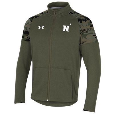 Men's Under Armour Olive Navy Midshipmen Freedom Full-Zip Fleece Jacket
