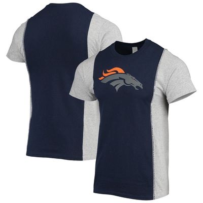 Men's Refried Apparel Navy/Heathered Gray Denver Broncos Sustainable Split T-Shirt