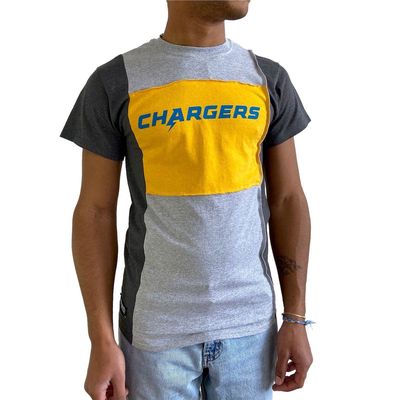 Men's Refried Apparel Heather Gray Los Angeles Chargers Sustainable Split T-Shirt