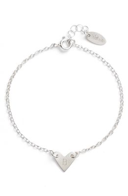 Nashelle Initial Heart Bracelet in Silver-B
