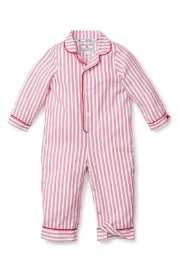 Petite Plume Stripe One-Piece Pajamas in Red